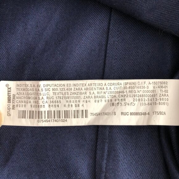 Zara Man Relaxed Fit Casual Lg Slv Button Down Cotton Oxford Shirt Navy Sz S NWT - Picture 11 of 13